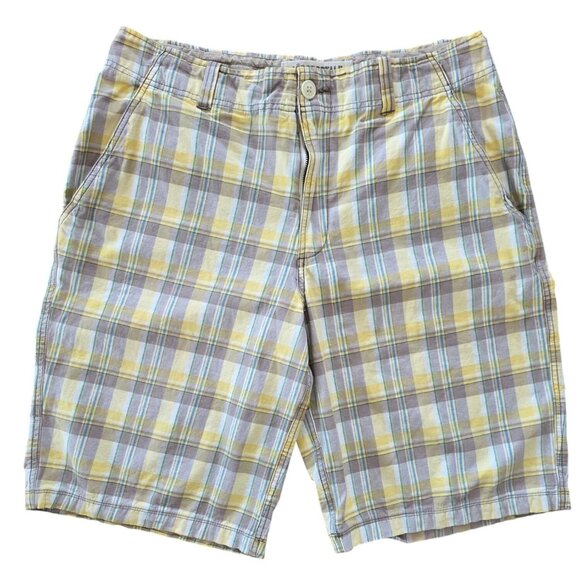 Aeropostale Other - Aeropostale Y2K Preppy Casual Yellow Gray Plaid Cotton Casual Shorts Men's Sz 36